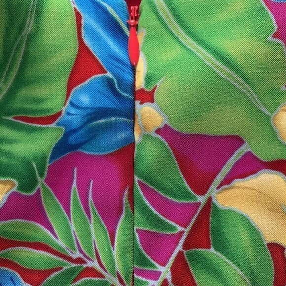 Clere Bright Tropical Flowers Print Skirt - Picture 8 of 8